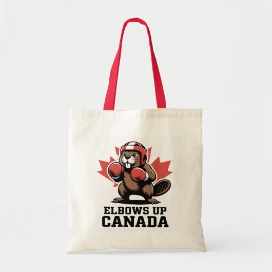 Ellebogen omhoog Canada | Quirky Canadian Pride Gi Tote Bag (Voorkant)