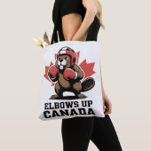 Ellebogen omhoog Canada | Quirky Canadian Pride Gi Tote Bag (Dichtbij)