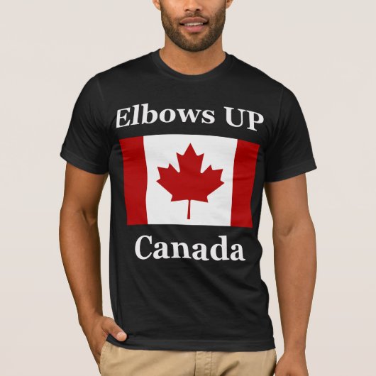 Ellebogen omhoog Canada! T-shirt (Voorkant)