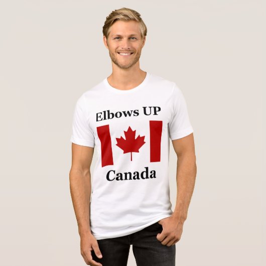 Ellebogen omhoog Canada! Tri-Blend Shirt (Voorkant volledig)