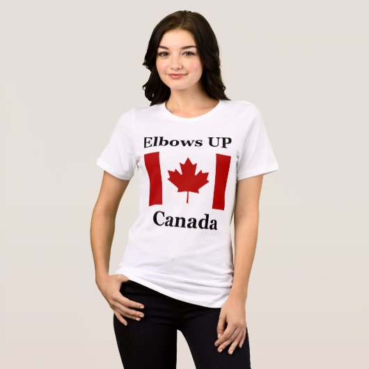 Ellebogen omhoog Canada! Tri-Blend Shirt (Voorkant volledig)