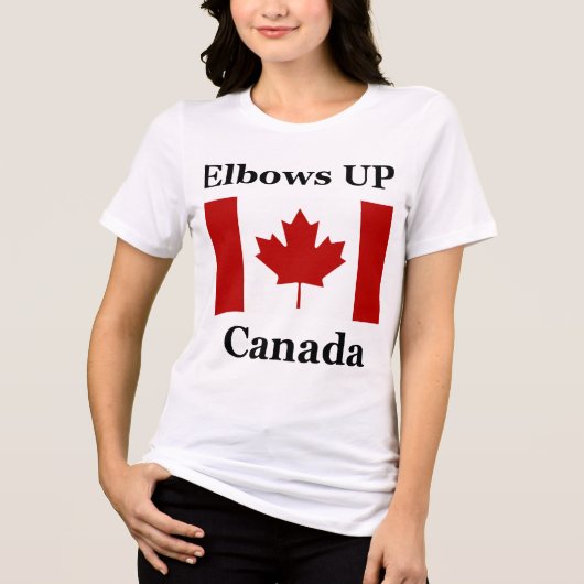Ellebogen omhoog Canada! Tri-Blend Shirt (Voorkant)