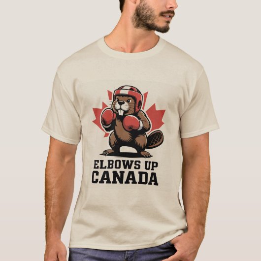 Ellebogen omhoog Canada trots T-shirt (Voorkant)