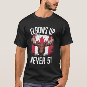 Ellebogen Omhoog Canada Vlag Nooit 51 Trotse Canad T-shirt