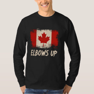 Ellebogen omhoog Canada vrij Canadese vlag retro v T-shirt