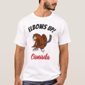 Ellebogen omhoog! Canadese bever T-shirt (Voorkant)