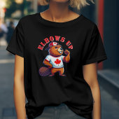 Ellebogen omhoog Canadese bever T-shirt