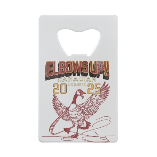 Ellebogen omhoog! Canadian League Canada Ganzen Creditkaart Flessenopener (Achterkant)