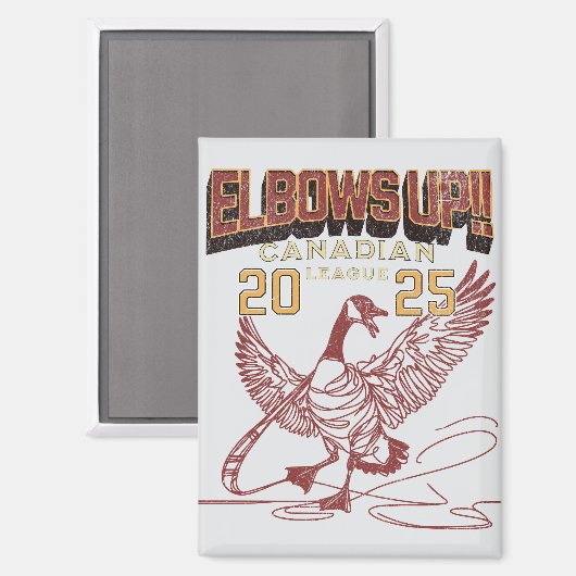 Ellebogen omhoog! Canadian League Canada Ganzen Magneet (Voorkant / Achterkant)