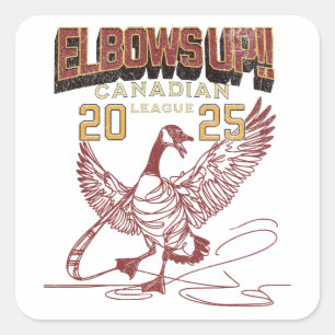 Ellebogen omhoog! Canadian League Canada Ganzen Vierkante Sticker