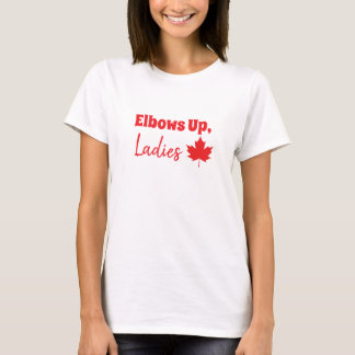 Ellebogen omhoog, dames! Canadese Menopauze Militi T-shirt