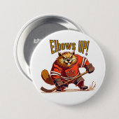 Ellebogen omhoog! Hockey Beaver, Canadese vlag Map Ronde Button 7,6 Cm (Voorkant /achterkant)