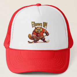 Ellebogen omhoog! Hockey Beaver, Canadese vlag Map Trucker Pet