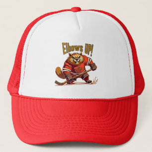 Ellebogen omhoog! Hockey Beaver, Canadese vlag Map Trucker Pet