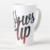 ellebogen omhoog latte mok (Rechterhoek)