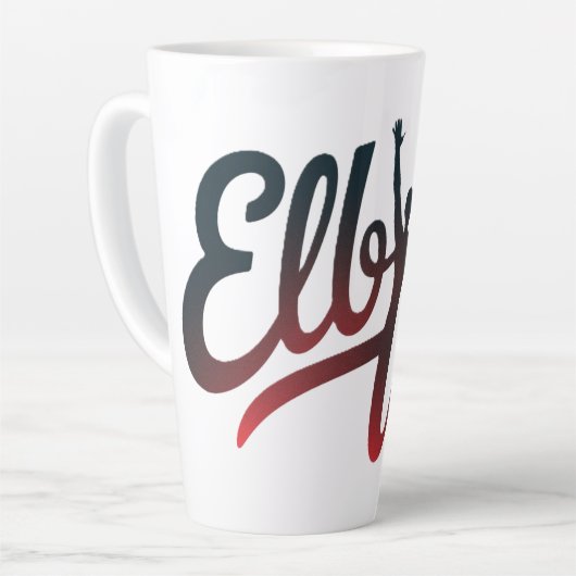 ellebogen omhoog latte mok (Linkerhoek)