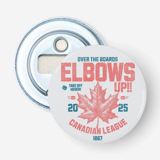 Ellebogen omhoog! Over de Boards Canadian League H Button Flesopener (Voorkant)