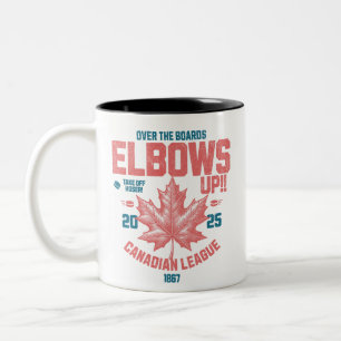 Ellebogen omhoog! Over de Boards Canadian League H Tweekleurige Koffiemok