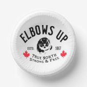 Ellebogen omhoog! Papieren schalen Papieren Kommen (Voorkant)