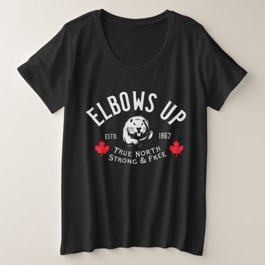 Ellebogen omhoog! plus-size Shirt (Design voorkant)