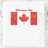 Ellebogen omhoog rechthoekige sticker (Tas)