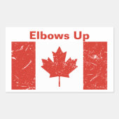 Ellebogen omhoog rechthoekige sticker (Voorkant)