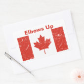 Ellebogen omhoog rechthoekige sticker (Envelop)