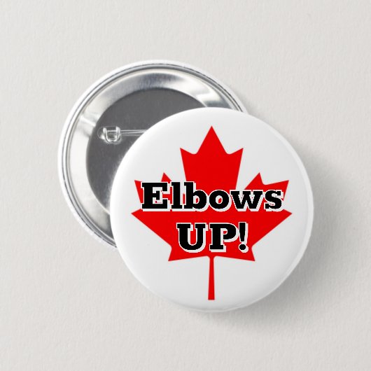 Ellebogen omhoog! ronde button 5,7 cm (Voorkant /achterkant)