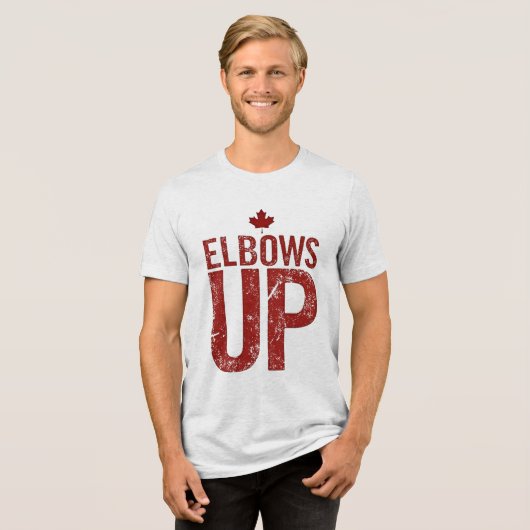Ellebogen omhoog - sterk voor Canada Tri-Blend Shirt (Voorkant volledig)
