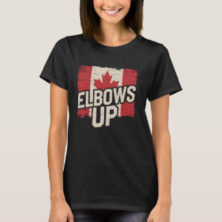 Ellebogen Omhoog Sterke Canada Opgericht 1867 Trot T-shirt