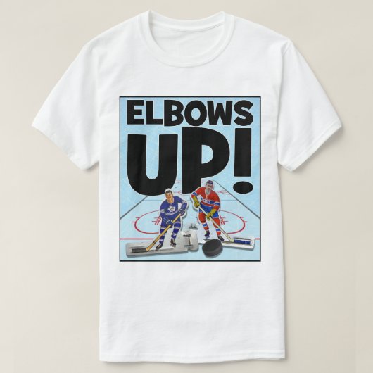 Ellebogen omhoog! t-shirt (Design voorkant)