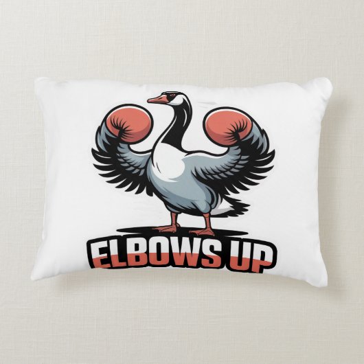 Ellebogen omhoog - Vechten Canadese Gans Accent Kussen (Achterkant)