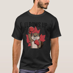 Elleboog Omhoog Bever Boksen Trots Canadees Sterke T-shirt