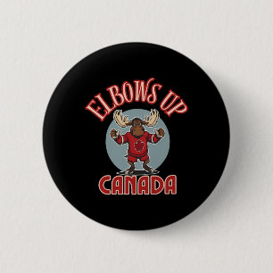 Elleboog Omhoog Canada Brutaal Eland Canada Hockey Ronde Button 5,7 Cm