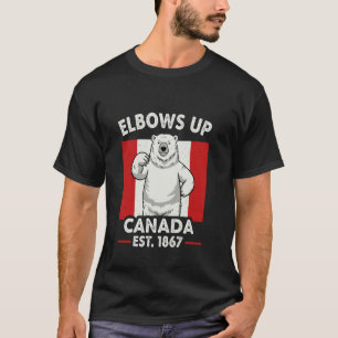 Elleboog Omhoog Canada Opgericht 1867 Beer Canades T-shirt