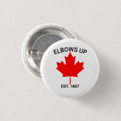 Elleboog Omhoog | Canada Sterk | Steun Canada | Ronde Button 3,2 Cm (Voorkant /achterkant)