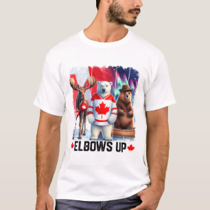 Elleboog Omhoog Canada Vlag Hockey Grappige Bever T-shirt