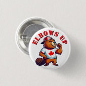 Elleboog Omhoog Canadese Bever Ronde Button 3,2 Cm (Voorkant /achterkant)