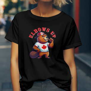Elleboog Omhoog Canadese Bever T-shirt