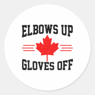 Elleboog Omhoog Handschoenen Uit Canada Vlag Hocke Ronde Sticker