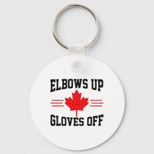 Elleboog Omhoog Handschoenen Uit Canada Vlag Hocke Sleutelhanger