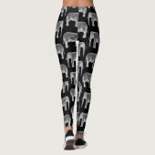  ellefant afdrukpatroon zwart-wit leggings (Achterkant)