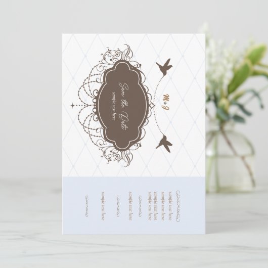 Ellegant behalve de date bruiloft uitnodiging (Staand voorkant)