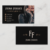 Ellegant Monogram Sepia Tattoo Artist Visitekaartje (Voorkant / Achterkant)