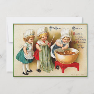 Ellen Clapsaddle 3 Kleine Meisjes Vintage Kerstmis Notitiekaartje