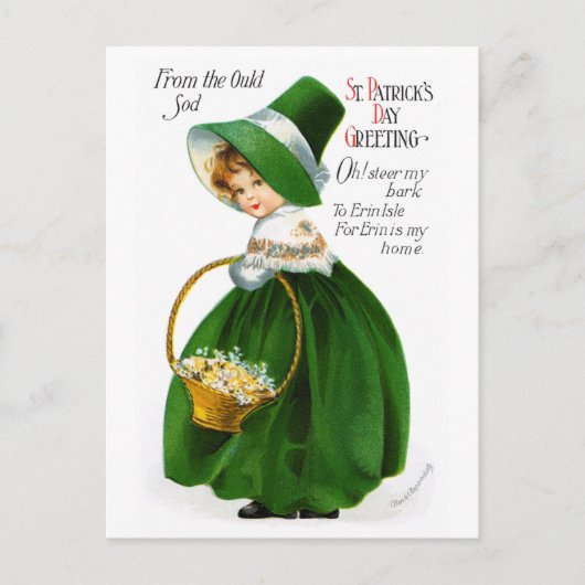 Ellen Clapsaddle's St. Patrick's Day Girl Briefkaart (Voorkant)