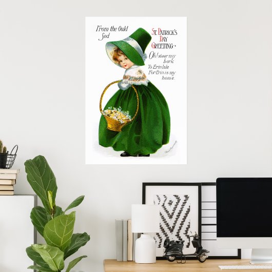 Ellen Clapsaddle's St-Patricks-Day Girl Poster (Thuiskantoor)
