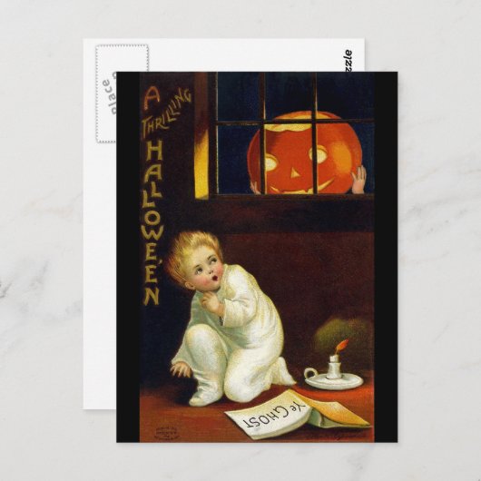 Ellen H. Clapsaddle: A Thrilling Halloween Briefkaart (Voorkant / Achterkant)