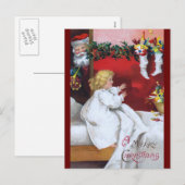 Ellen H. Clapsaddle: De kerstman aan het kijken Feestdagenkaart (Voorkant / Achterkant)