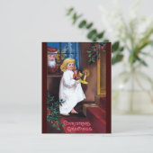 Ellen H. Clapsaddle: De Kerstman die door Venster  Feestdagenkaart (Staand voorkant)